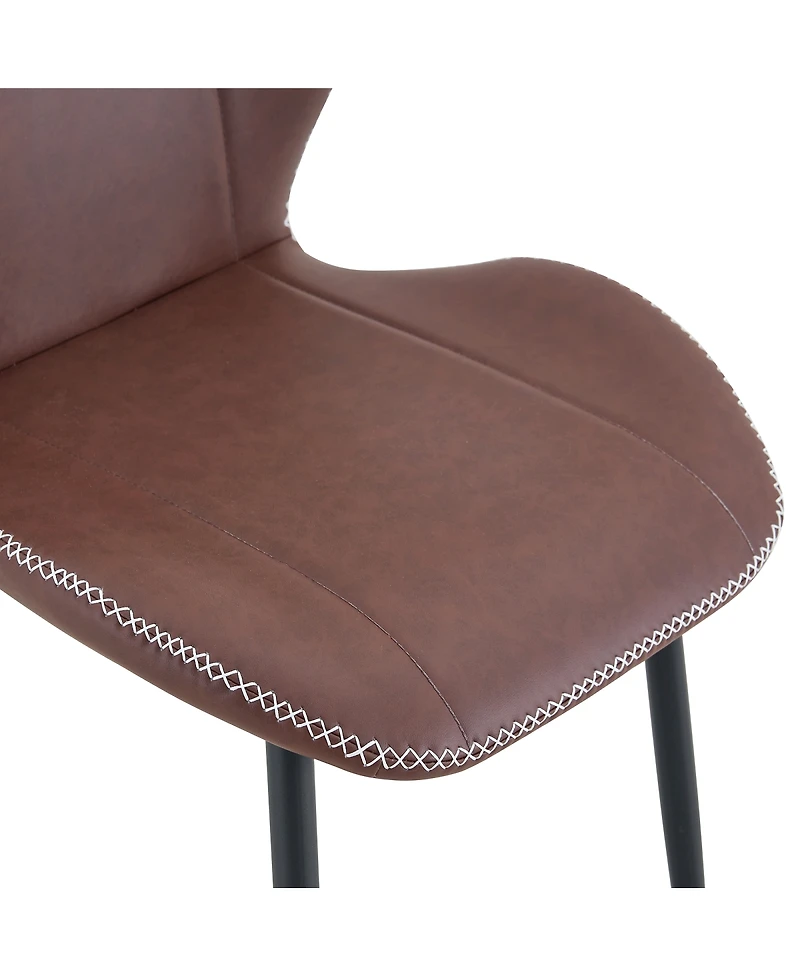 Streamdale Furniture 4-Pack Luxury Pu Leather Dining Chairs with Adjustable Metal Legs