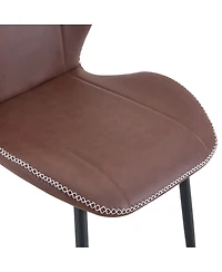 Streamdale Furniture 4-Pack Luxury Pu Leather Dining Chairs with Adjustable Metal Legs