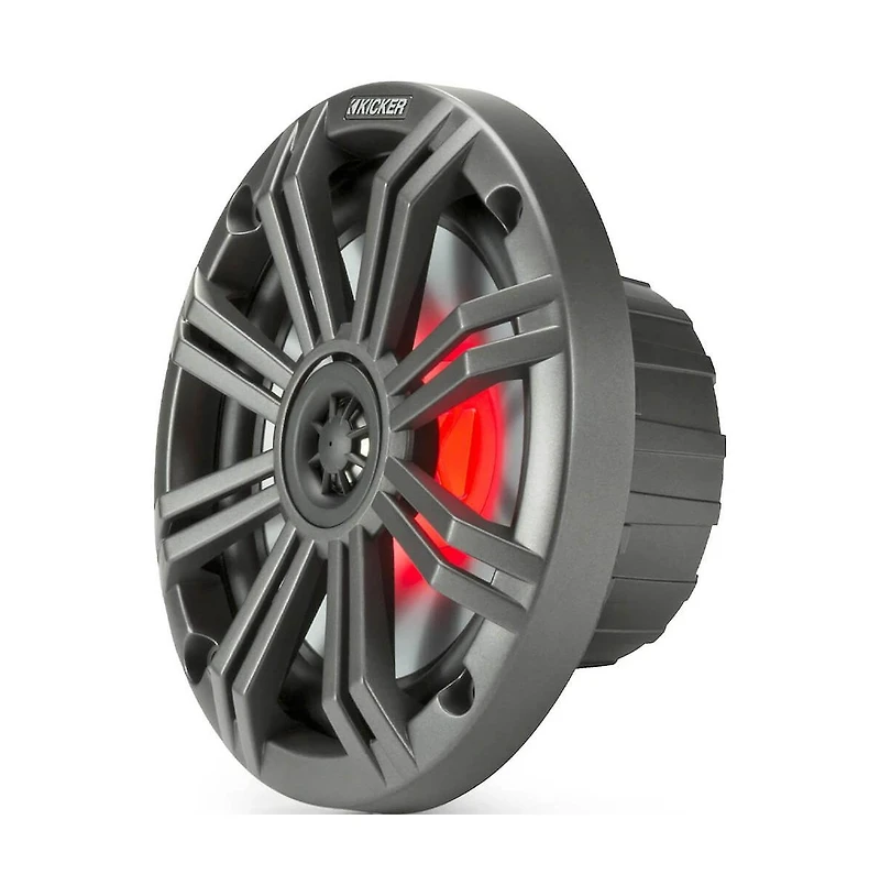 KIcker 2-Way Marine Speakers Led Lighting Weather-Resistant Audio System - 45KM654L