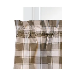 Ellis Curtain Country Check Tailored With 1.5" Rod Pocket Window Tiers Camel