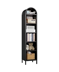 Boyel Living 73'' Narrow Arched Bookshelf, 6-Tier Metal Arch Display Organizer with Adjustable Shelves for Living Room