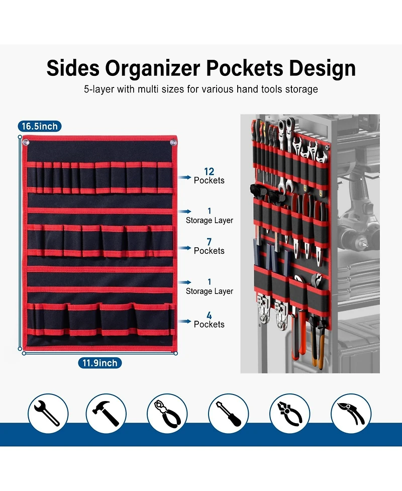 Xdovet Power Tool Organizer Cart Charging Station Rolling Storage Rack