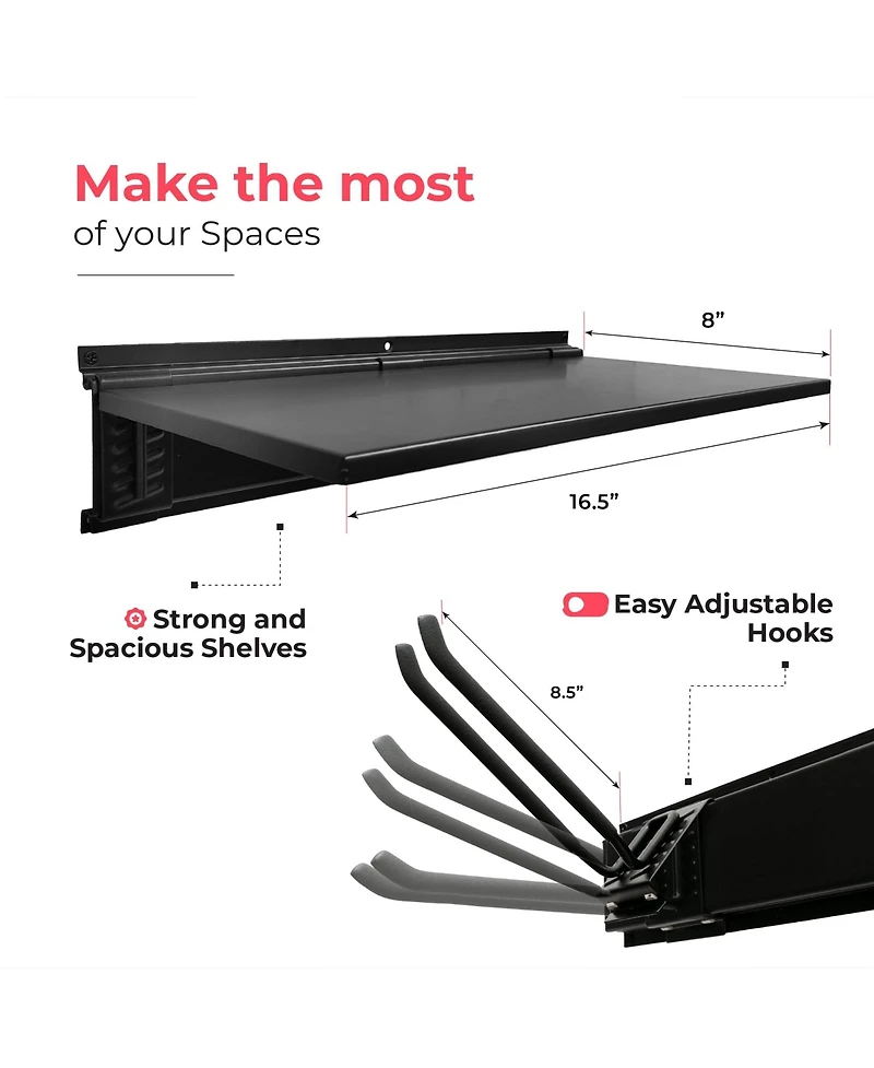 Xdovet Tool Organizer Rack with Shelves and Hooks