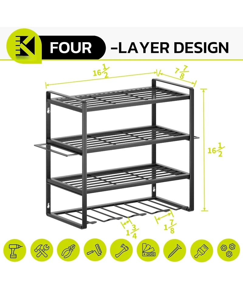 Xdovet Power Tool Organizer Wall Mount Rack Drill Holder Pliers Hammer Storage