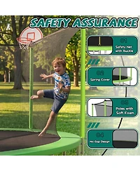 Zeny Upgraded Classic Trampoline with Balance Bar