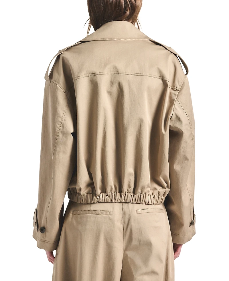 Derek Lam 10 Crosby Women's Emilio Stretch Cotton Twill Cropped Trench Coat