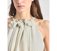 Derek Lam 10 Crosby Women's Paisley Baby Dot Print Halter Neck Top