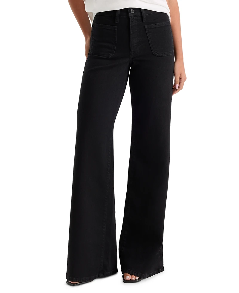 Good American Women's Waist High-Rise Wide Palazzo Jeans