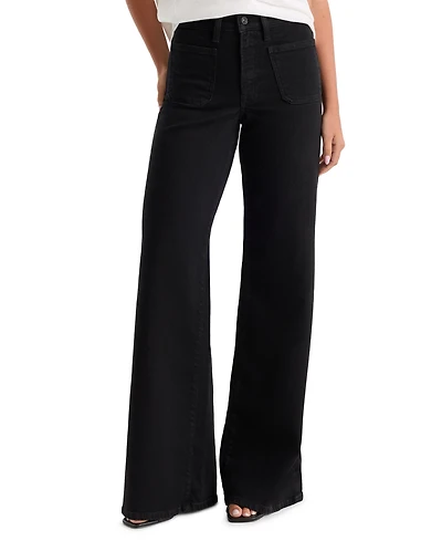 Good American Women's Waist High-Rise Wide Palazzo Jeans