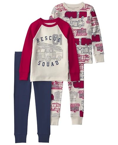 Carter's Toddler Boys' 2T-5T Rescue Squad Snug Fit Sleep & Play, 4-Piece Set