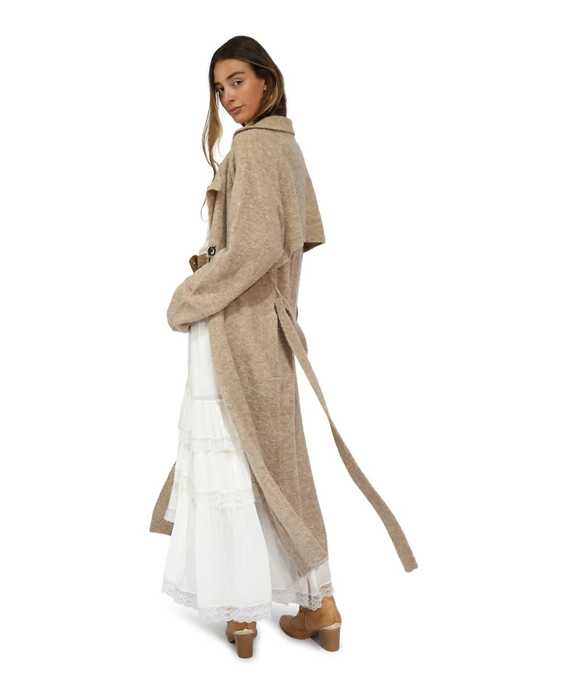 Belle & Bloom Women's Live Dream Maxi Trench Cardigan