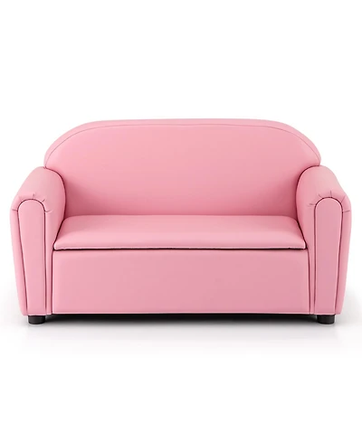 Slickblue Kids Upholstered Armchair with Storage Function for Bedroom or Playroom