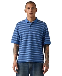 Levi's Men's Striped Pattern Boxy Regular-Fit Polo Shirt