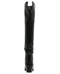 Madden Girl Women's Elite Block Heel Over The Knee Slouch Boots