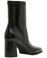 Madden Girl Women's Morning Block Heel Square Toe Sock Booties