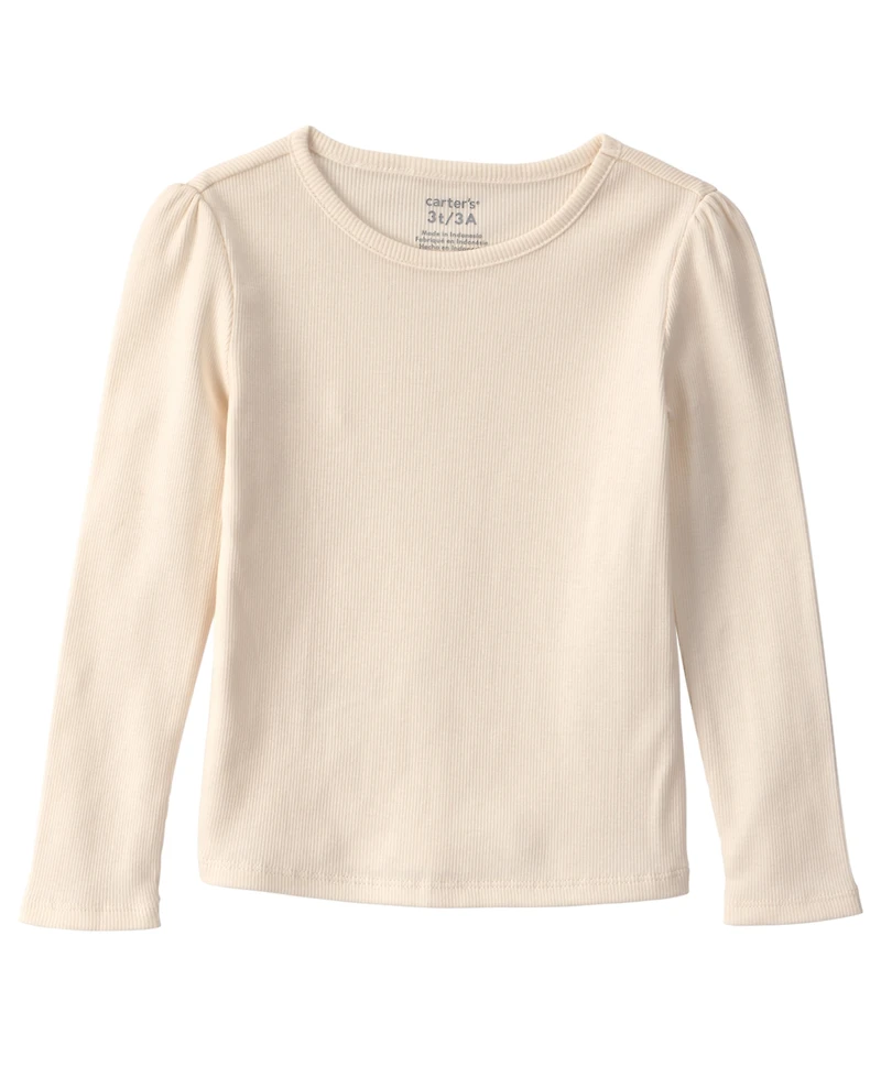 Carter's Toddler Girls' 2T-5T Floral French Terry Long-Sleeve Top and Jumper Dress, 2-Piece Set