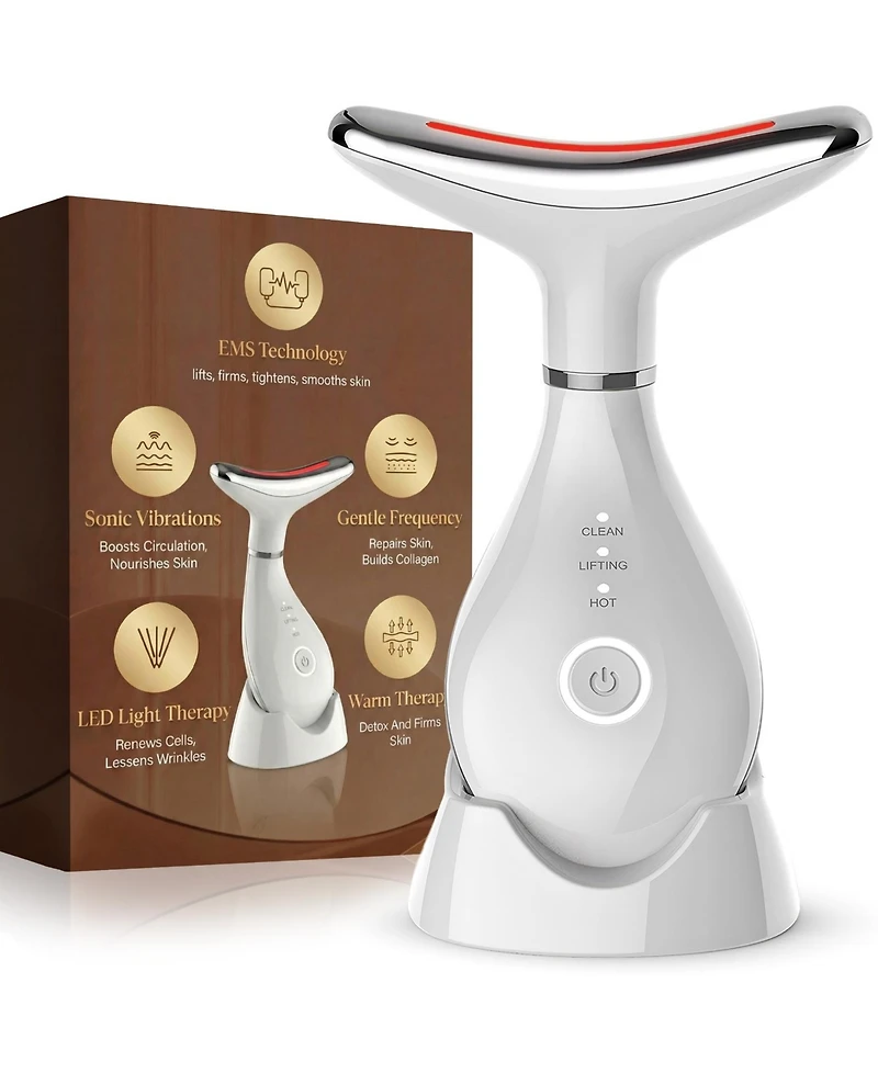 Lovery Led Light Based Multifunctional Face and Neck Beauty Massager Wand with Ems Technology