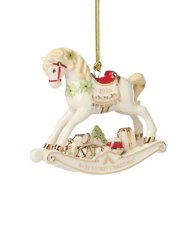 Lenox 2026 Baby's 1st Christmas Vintage-Inspired Rocking Horse Ornament