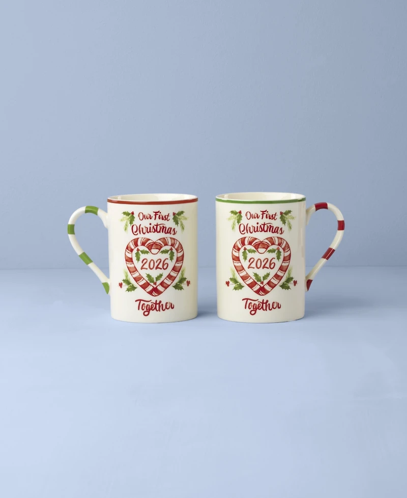 Lenox Holiday First Christmas Together Mug, Set of 2
