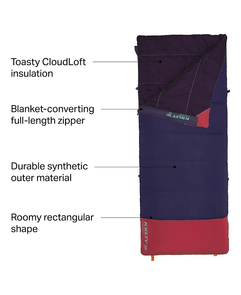 Kelty Callisto 30 Sleeping Bag: 30F Synthetic Kids' Kids' Sleeping Bags
