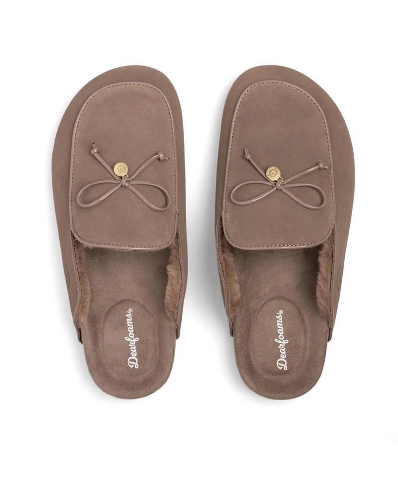 Dearfoams Women's Falan Genuine Suede Scuff Slippers