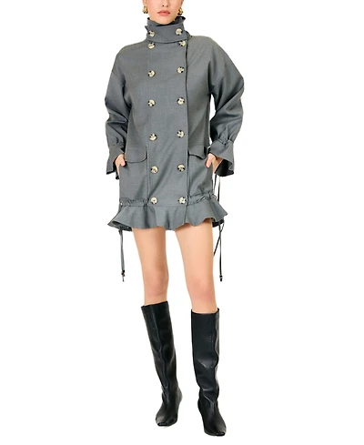 Line & Dot Women's Wilfred Funnel Neck Coat