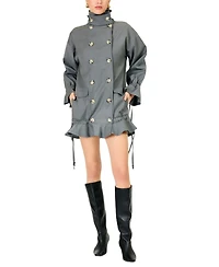Line & Dot Women's Wilfred Funnel Neck Coat