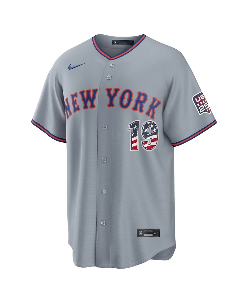 Nike Men's Bo Bichette Gray New York Mets Usa 250 Fourth of July Stadium Jersey