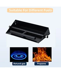 homfan 60000 Btu Powder-Coated Steel Drop-In Fire Pit Burner Pan, Dual Fuel Natural Gas and Propane Insert Kit