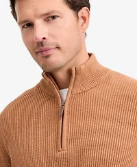 Club Room Men's Cotton Refined Cardigan Stitch Quarter-Zip Sweater, Macy's Exclusive