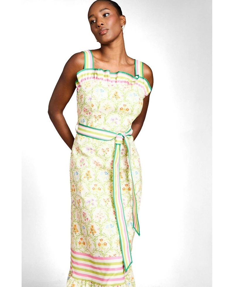 Coast Women's Printed Ruffle Midi Dress