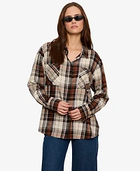 Sanctuary Women's Long-Sleeve Plaid Button-Up Shirt