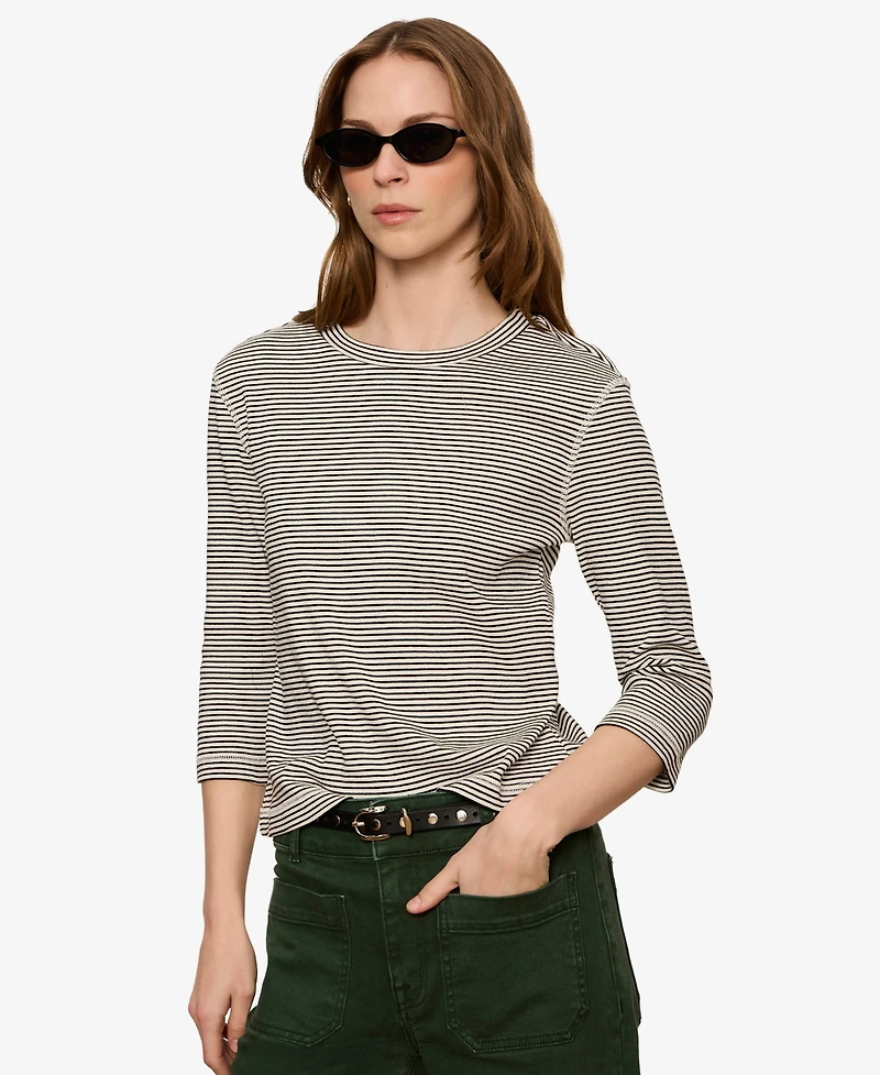 Sanctuary Women's 3/4-Length Sleeve Crewneck T-Shirt