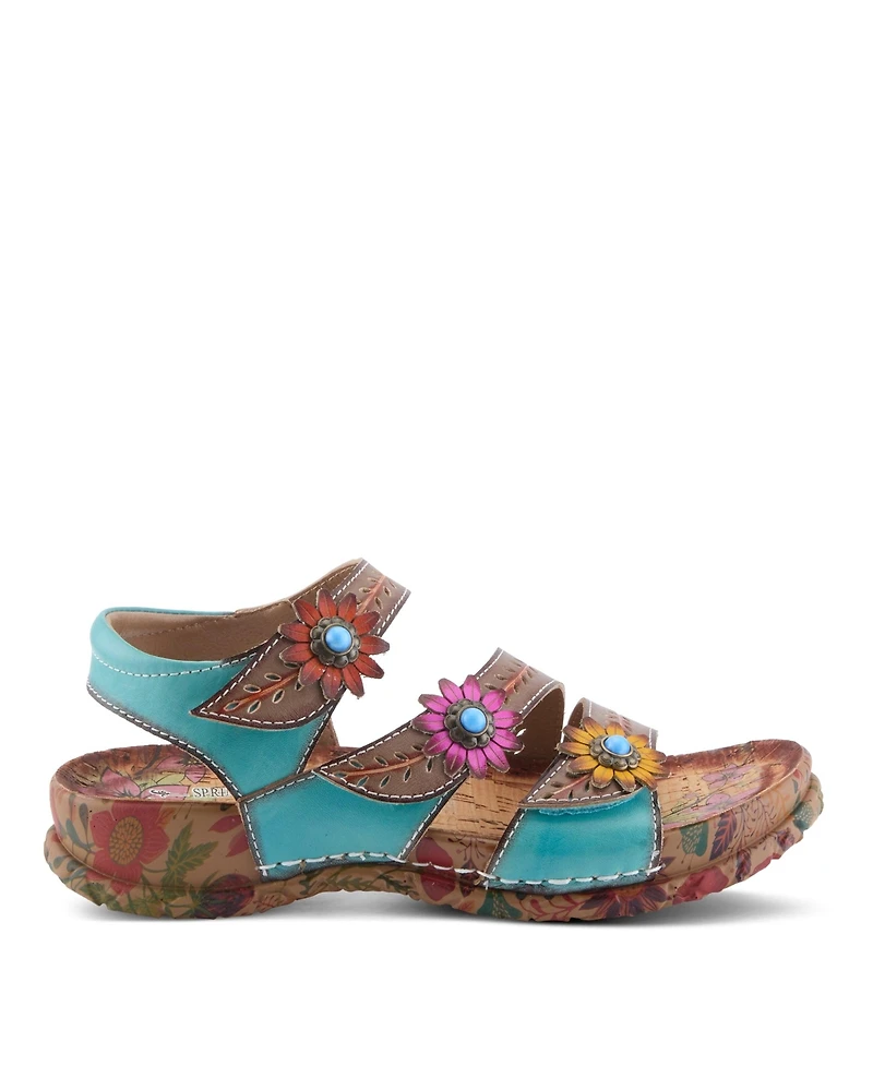 L'Artiste Women's Anewtrio Wedge Sandal with Leather Upper