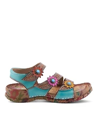 L'Artiste Women's Anewtrio Wedge Sandal with Leather Upper