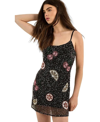 Nasty Gal Women's Fruit Embellished Strappy Mini Dress