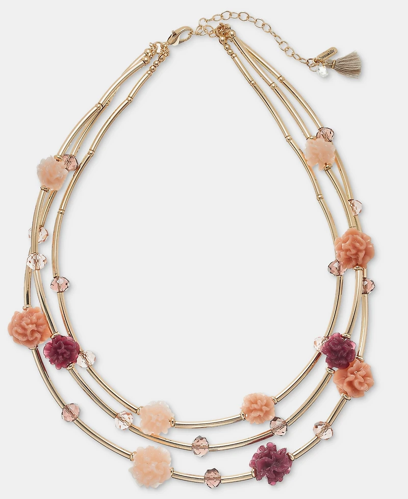 lonna & lilly Flower Layered Collar Necklace, 16" + 3" extender