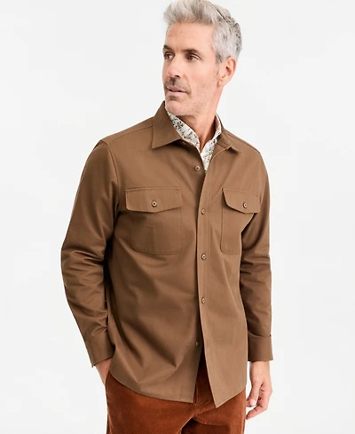 Club Room Men's Cotton Heavy Twill Overshirt, Macy's Exclusive