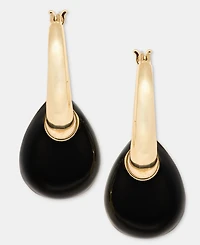 Dkny Puffy Charm Hoop Earrings