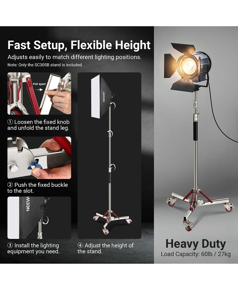 Neewer SC305B Ring Light with 10ft, 66lb