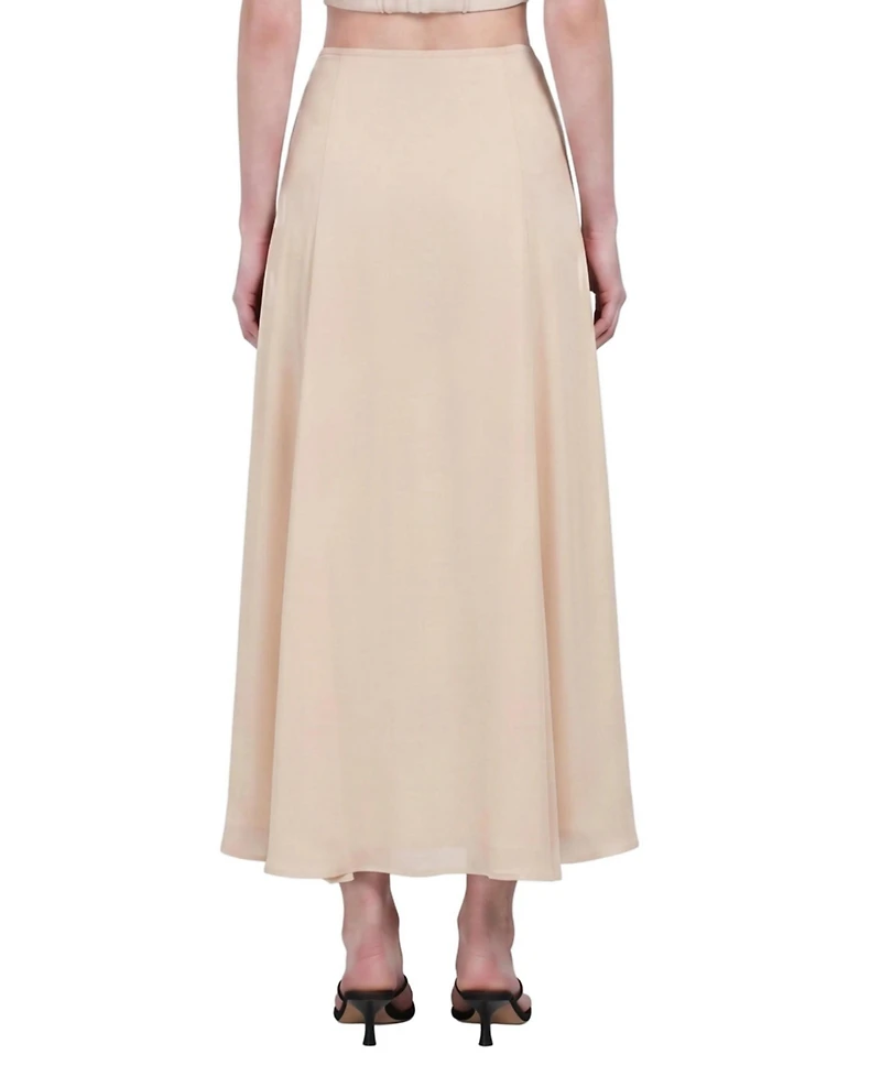 Pcfg Women's The Party Edit Slit Lace Panel Maxi Skirt