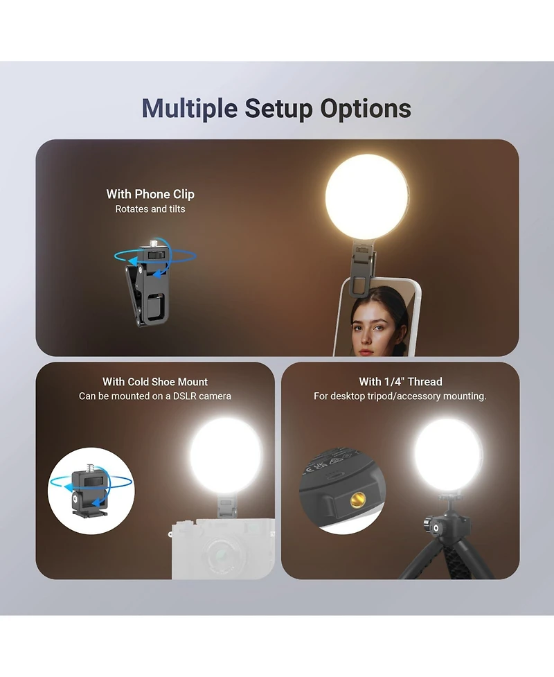 Neewer N23 Ring Light with 4.8W, 2000mAh, CRI90