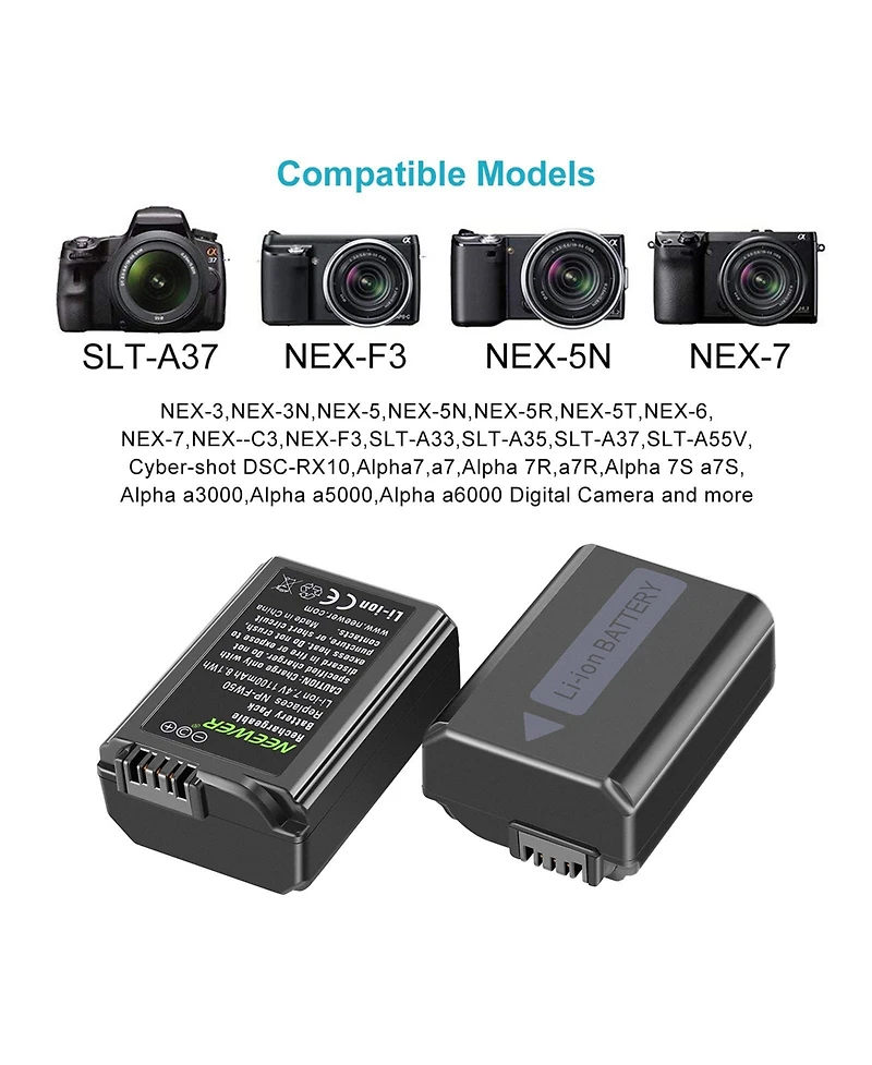 Neewer Np-FW50 Camera Battery and Charging Accessory for select Sony Np-f-series devices