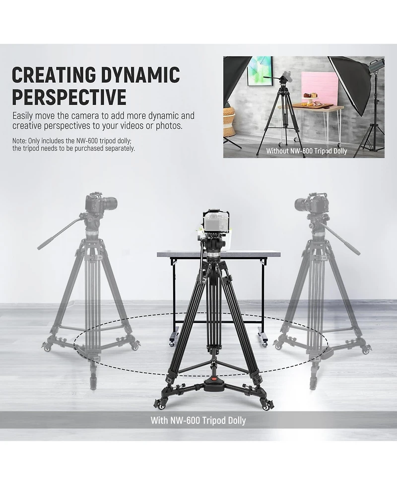 Neewer Camera Tripod with 2 inch, 33lbs for select Canon, Nikon and Sony cameras