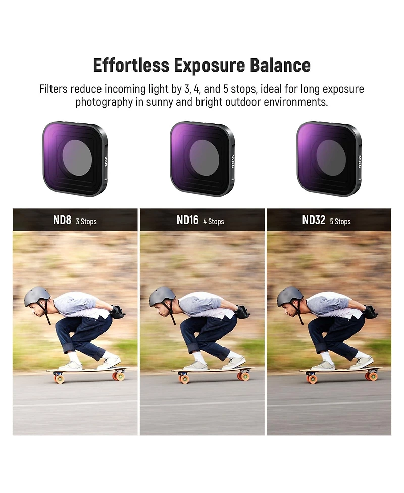 Neewer Fl-GP13 Camera Lens Accessory with ND8, ND16, ND32 for GoPro Hero 13 12 11 10 9