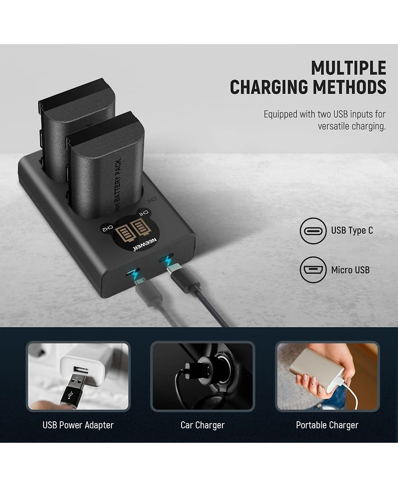 Neewer Lp-E6P Camera Battery and Charging Accessory with 2200mAh for Canon Eos R5 Mark Ii R5 R6 R7