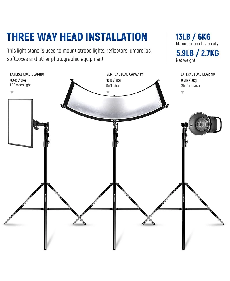 Neewer Photography Light Stand with 13ft, 6.5lb, 3kg