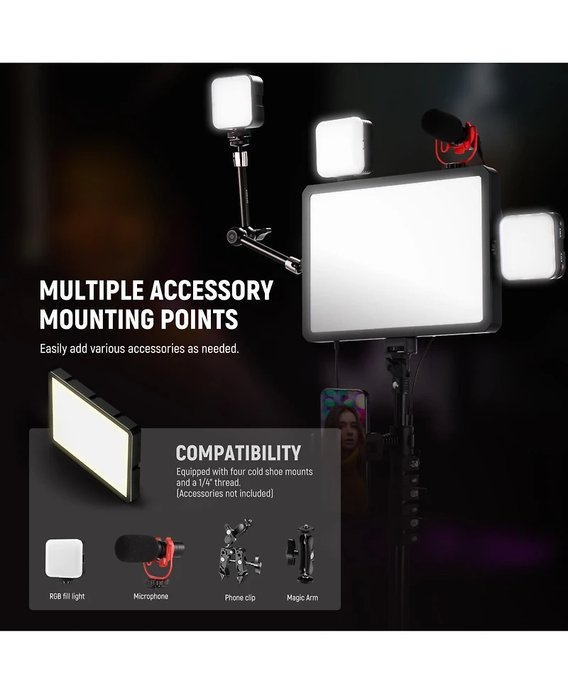 Neewer BP300 Led Video Light with 150cm, 6500K, Bi Color