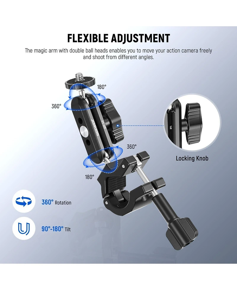 Neewer Camera Mounting Accessory for select GoPro, Dji and Insta360 action cameras