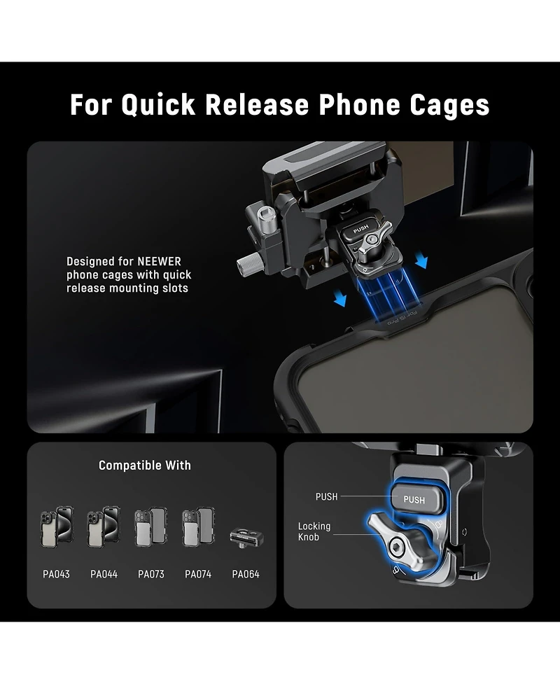 Neewer PA065 Camera Mounting Accessory for SmallRig Phone Cage for 16 Pro Max 15